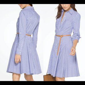 Michael Kors Tide Blue Pinstripe Shirtdress size 6 Cotton - 4 Pockets!